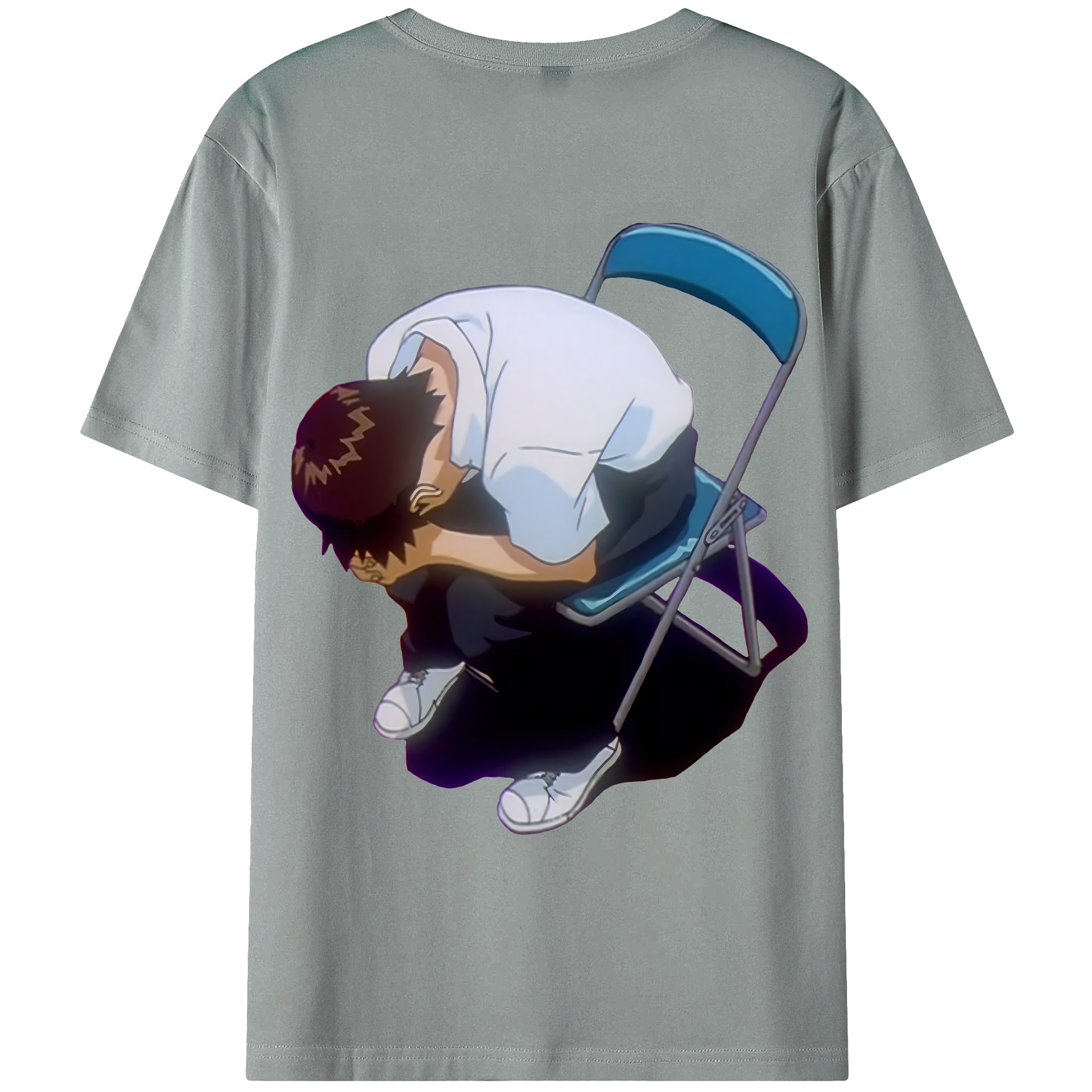 （画像用） EVA 新世紀エヴァンゲリオン 綿100％ メンズ半袖Tシャツ（バックプリント） 通気性